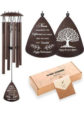 32" Wind Chimes - Thoughtful Retirement Gift for Coworkers, Friends & Teachers